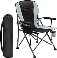 Vista 11 de Paquete de 2 sillas de camping plegables de gran tamaño para adultos, soporta 450 libras, silla de camping resistente con bolsillos laterales, silla