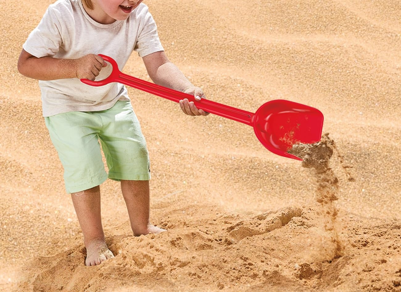 Hape Beach Sand Shovel for Kids| Durable Handle for Garden Sand Snow Backyard Toys for Kids, Red image 3