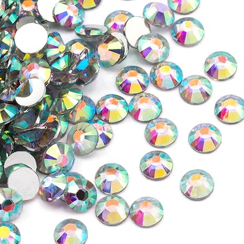 10000 diamantes de imitación de resina con parte trasera plana de 0.079 pulgadas para manualidades, diamantes de imitación AB con parte trasera