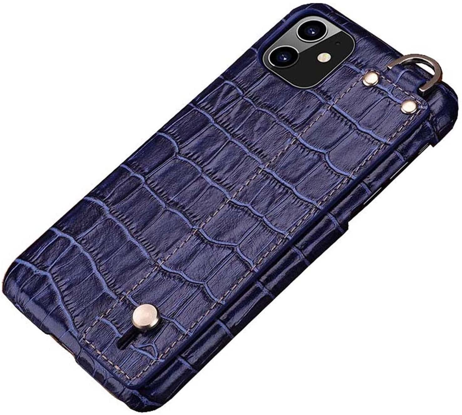 Couverture de téléphone arrière cuir véritable crocodile coque respirante antichoc iPhone 11