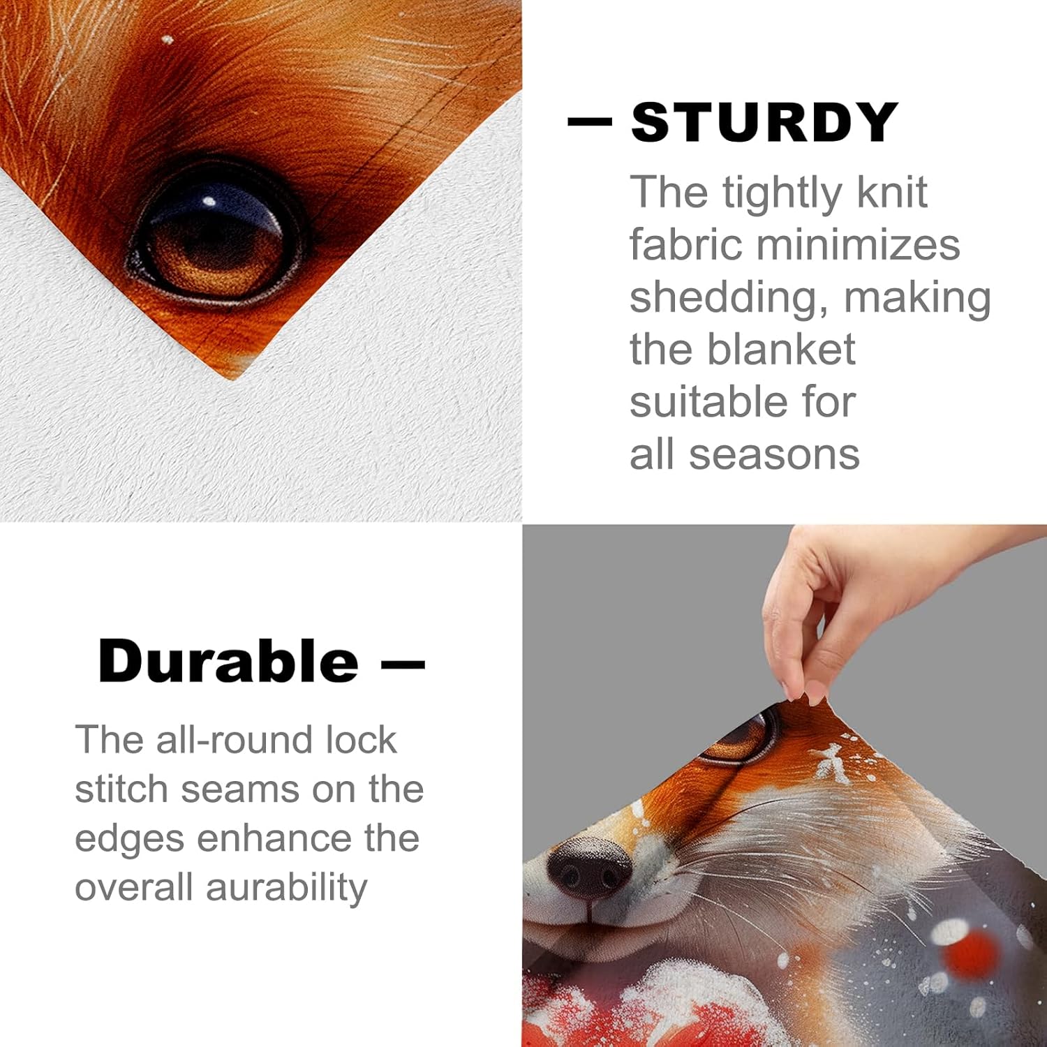 Fox Blanket for Boys Girls Men, Flannel Fox Blankets Gifts, Fox with Love Heart Throw Blanket for Sofa Couch Bed Living Room Soft Warm Cozy Fox Decor 60" x 50"
