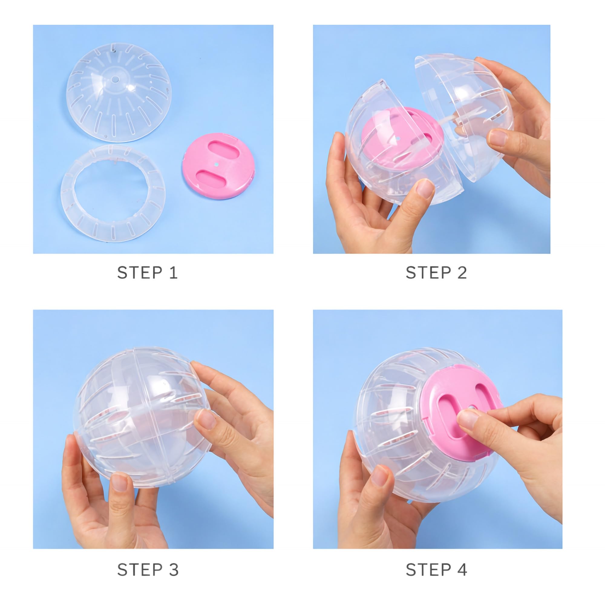 Sfera per Esercizio per Criceti, Palla Rotonda per Animali Domestici, per Roditori e Roditori, in Plastica, 14.5cm/5.71inch (Rosa)