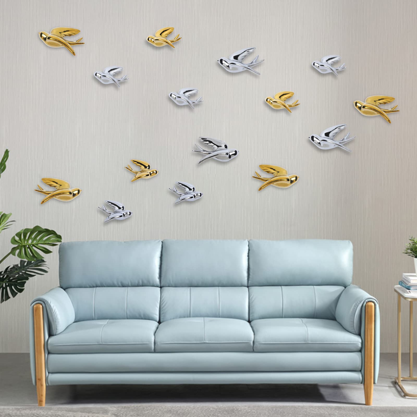 WOFASHPURET Decoración De Pared De Cerámica Pájaros Para Interiores Decoración Nórdica Para Sala De Estar Habitación Hotel Parecido Golondrinas De Cerámica Colgantes