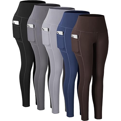 CHRLEISURE Leggings with Pockets for Women, High Waisted Tummy Control Workout Yoga Pants