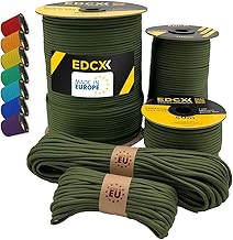Paracord 4 mm, 35+ Solid Colours (10 m, 15 m, 30 m, 50 m, 100 m, 300 m) | Ideal for Camping, Outdoors | 100% Nylon Rope 4 mm | Tactical 550 Type III Rope