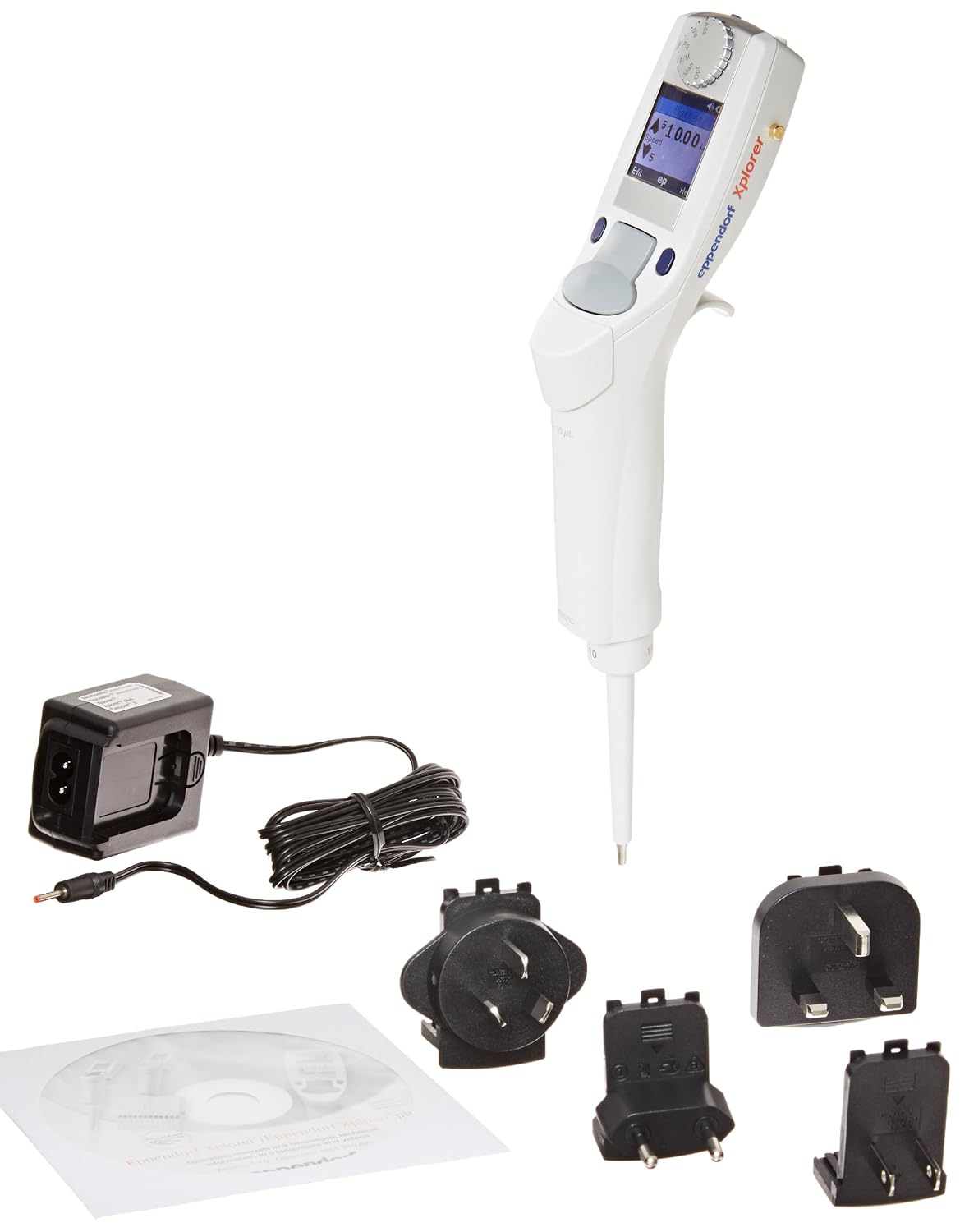 Eppendorf Xplorer 4861000015 Single-Channel Electronic Pipetters, Gray, 0.5-10µL Volume