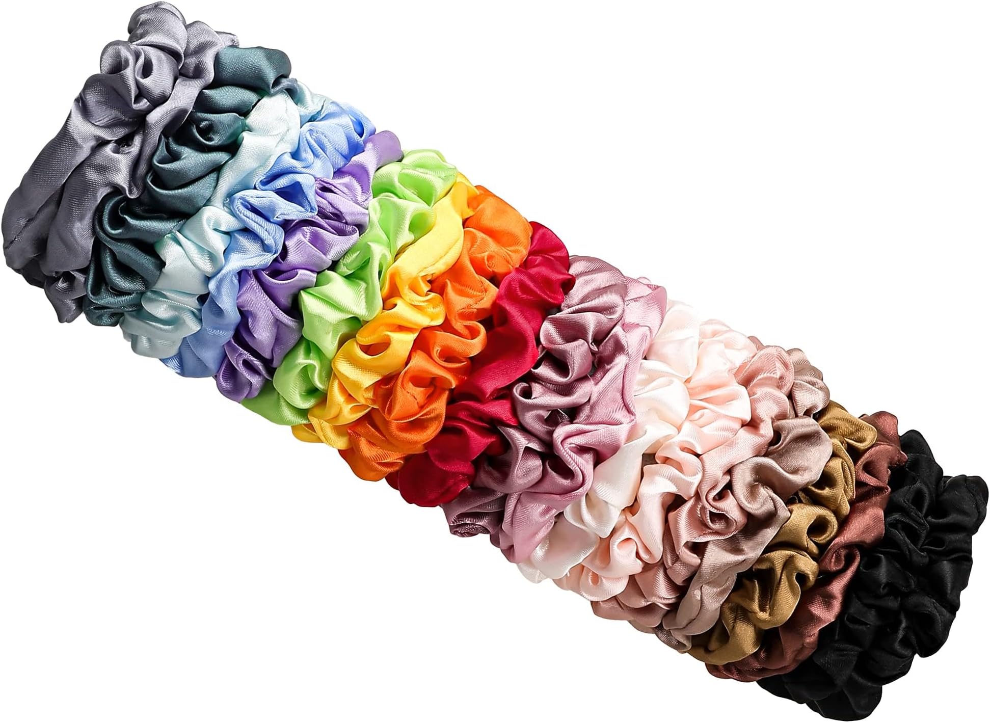 Satin Silk Hair Ties Small Scrunchies for Women Girls Ponytail Holders 20 Pcs Mini Bulk Scrunchies Elastic Hair Bands for Thick Curly Hair Pony Tails Hair Ties