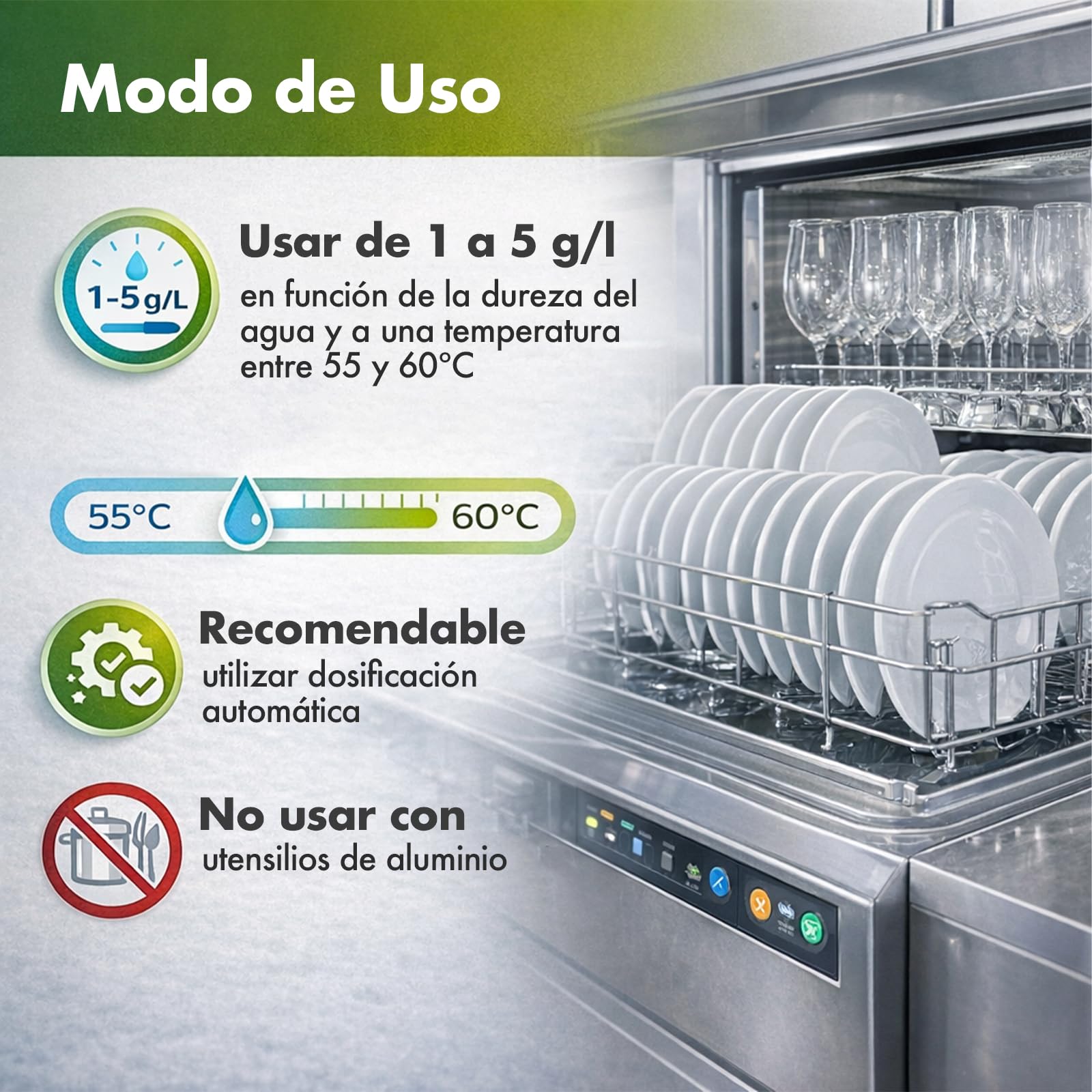 Detergente Lavavajillas Profesional 6L – INSTAQUIM Deterplus | Para Aguas Muy Duras hasta 65 ºHF | Alto Poder Antical para Vajilla y Cristalería