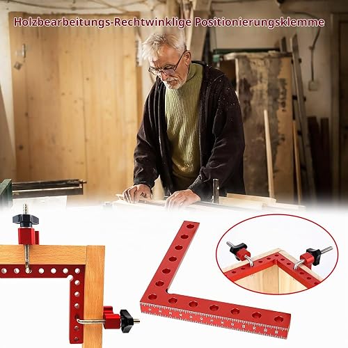 Bloc de Positionnement à 90 Degrés, 14 cm Pince à Angle Droit Serre Joint Angle Droit Aluminium Equerre de Positionnemen avec 4 paires de clips Outillage Bois pour Cadres Photo - 4 Ensembles - 2