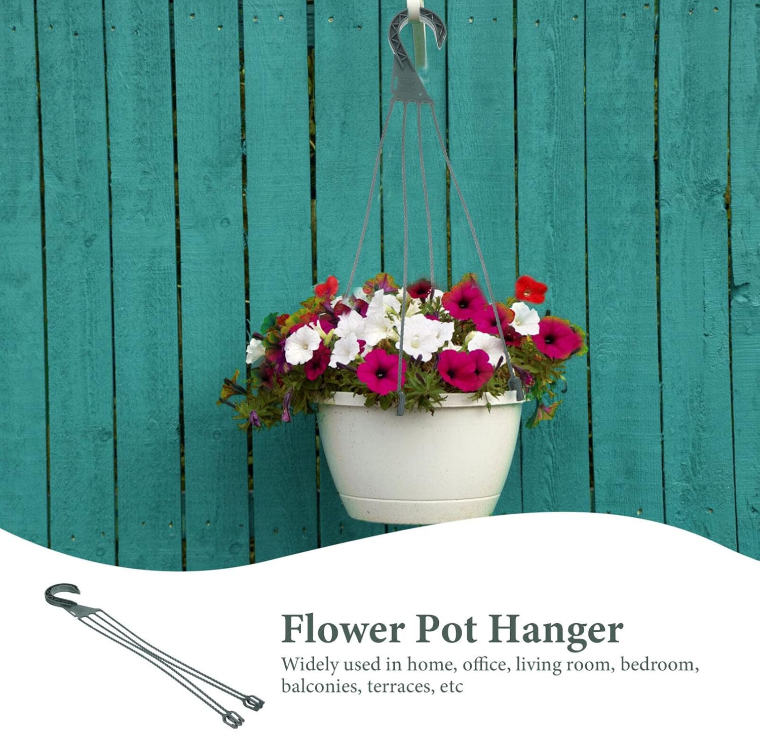 Yardwe 5Pcs Plastic Hanging Basket Hooks for Plants, 4-Prong Detachable Pot Hangers for Balcony, Porch, Garden, Indoor and Outdoor Use
