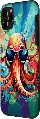 Miniatura 2 de iPhone 11 Pro That's One Cool Pultopus  Pulpo colorido con funda para gafas de sol