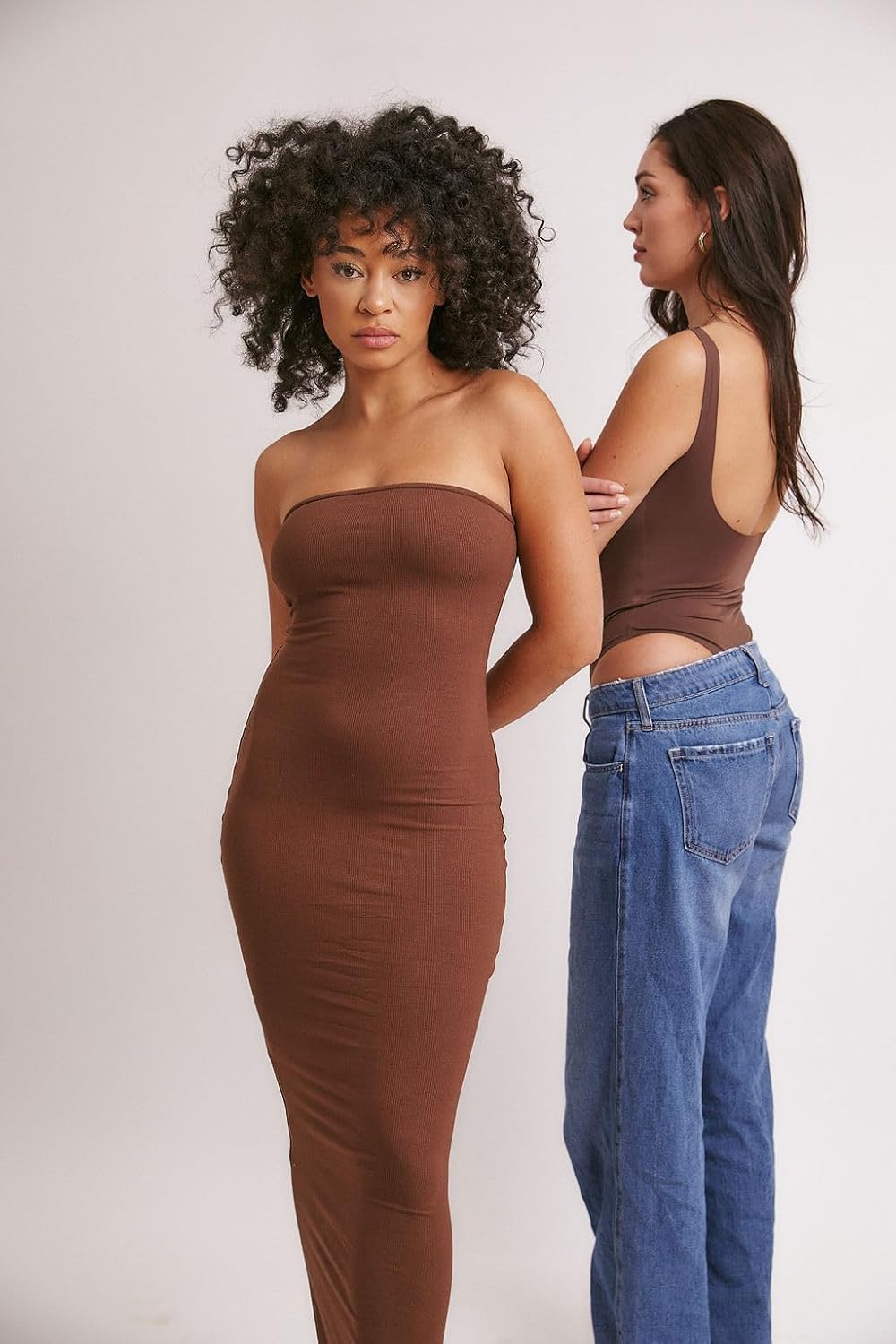 Almere Women Body Shaping Basic Strapless Stretch Double Lined Maxi Dress - Image 4