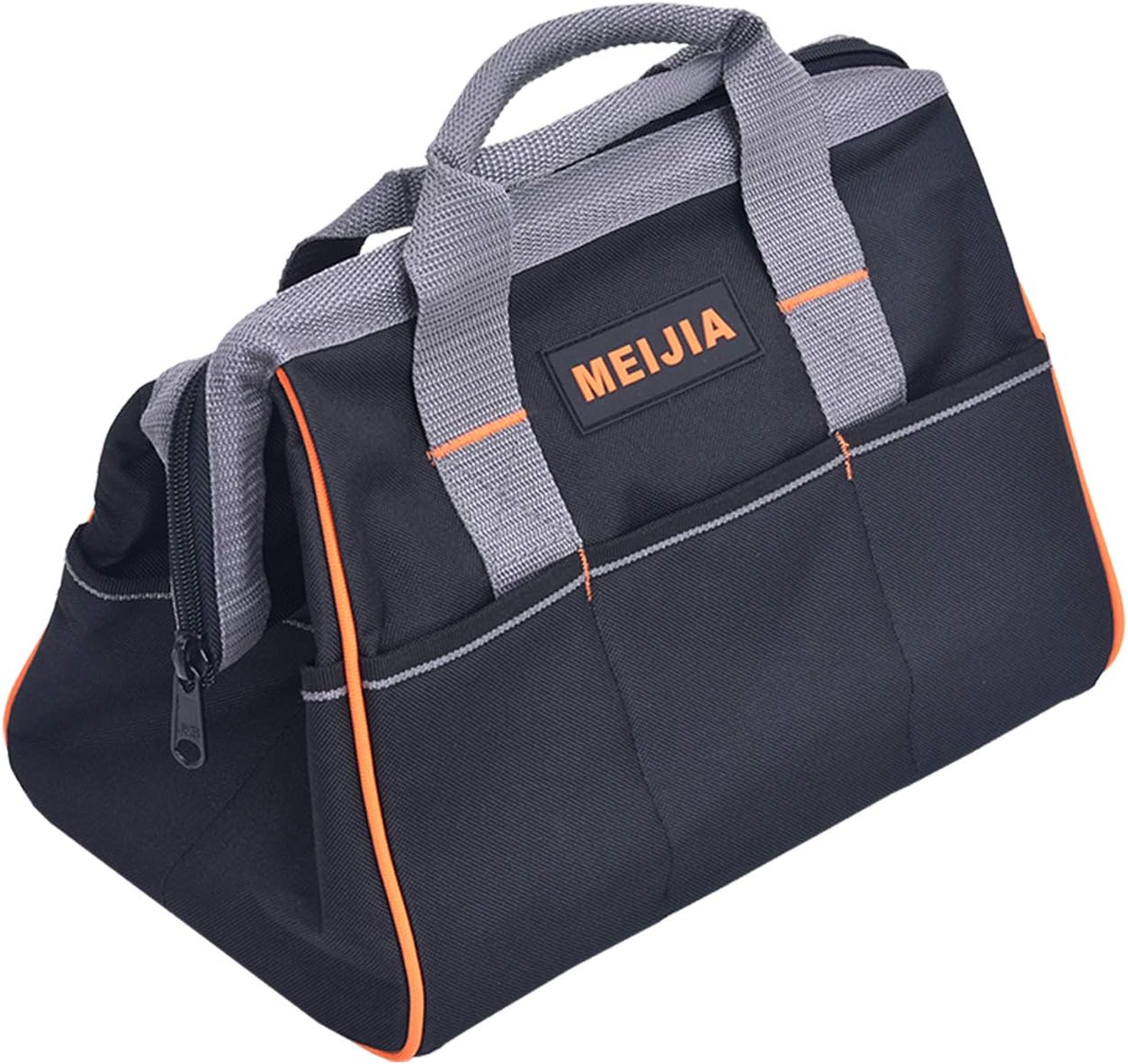 MEIJIA Tool Bags Waterproof Multi-Compartment Pocket Tradesman's Wide Mouth Storage Tool Bag,Fit for Home,Workshop,Job Site (13")