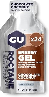 Energy Roctane Ultra Endurance Energy Gel, Vegan, Gluten-Free, Kosher, and Dairy-Free On-The-Go Sports Nutrition for Running, Biking, Hiking or Skiing, Chocolate Coconut,24-Count