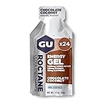GU Energy Roctane Ultra Endurance Energy Gel, Vegan, Gluten-Free, Kosher, and Dairy-Free On-The-Go Sports Nutrition for Running, Biking, Hiking or Skiing, Chocolate Coconut,24-Count