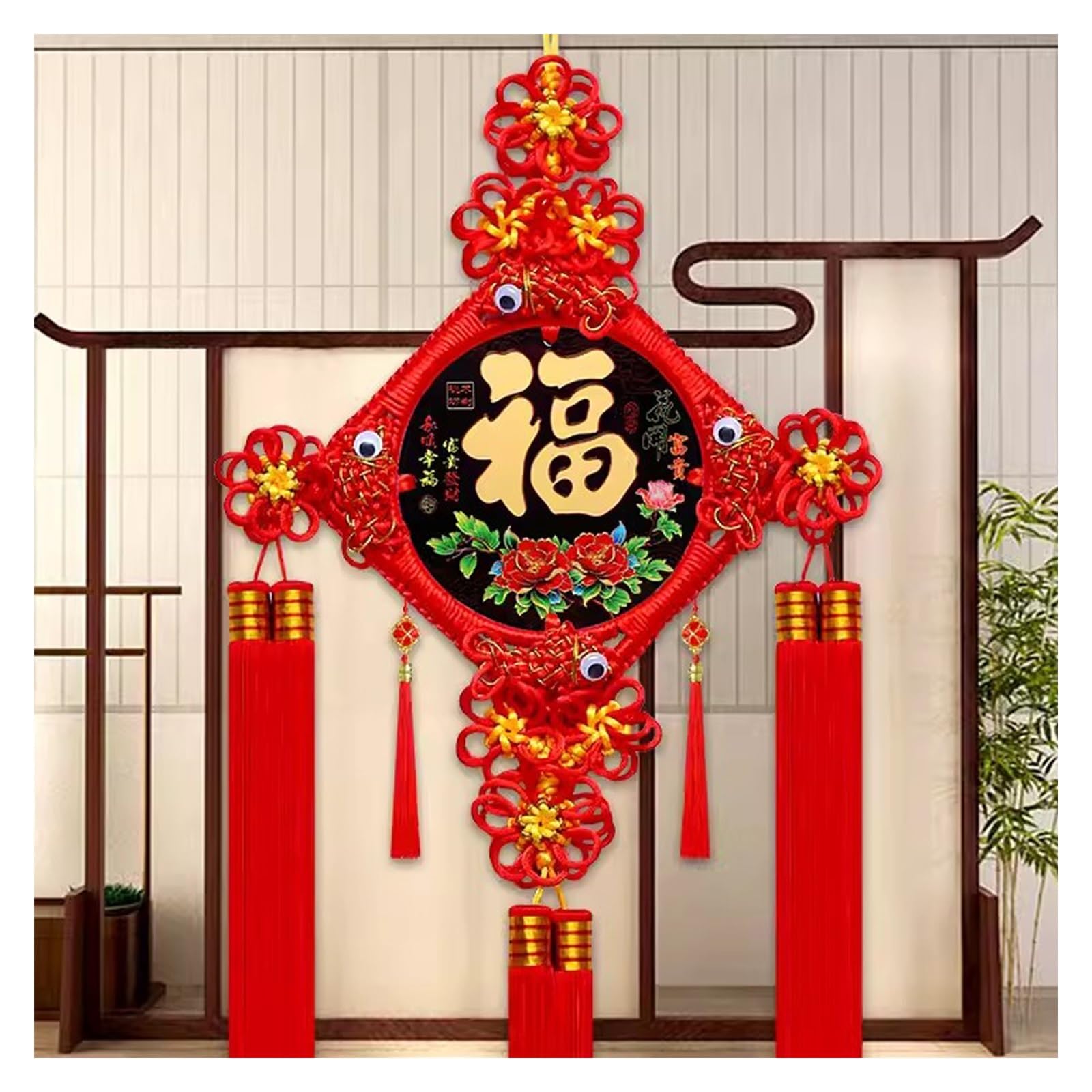 Nudo chino tradicional para colgar en la puerta de casa y atraer la buena suerte