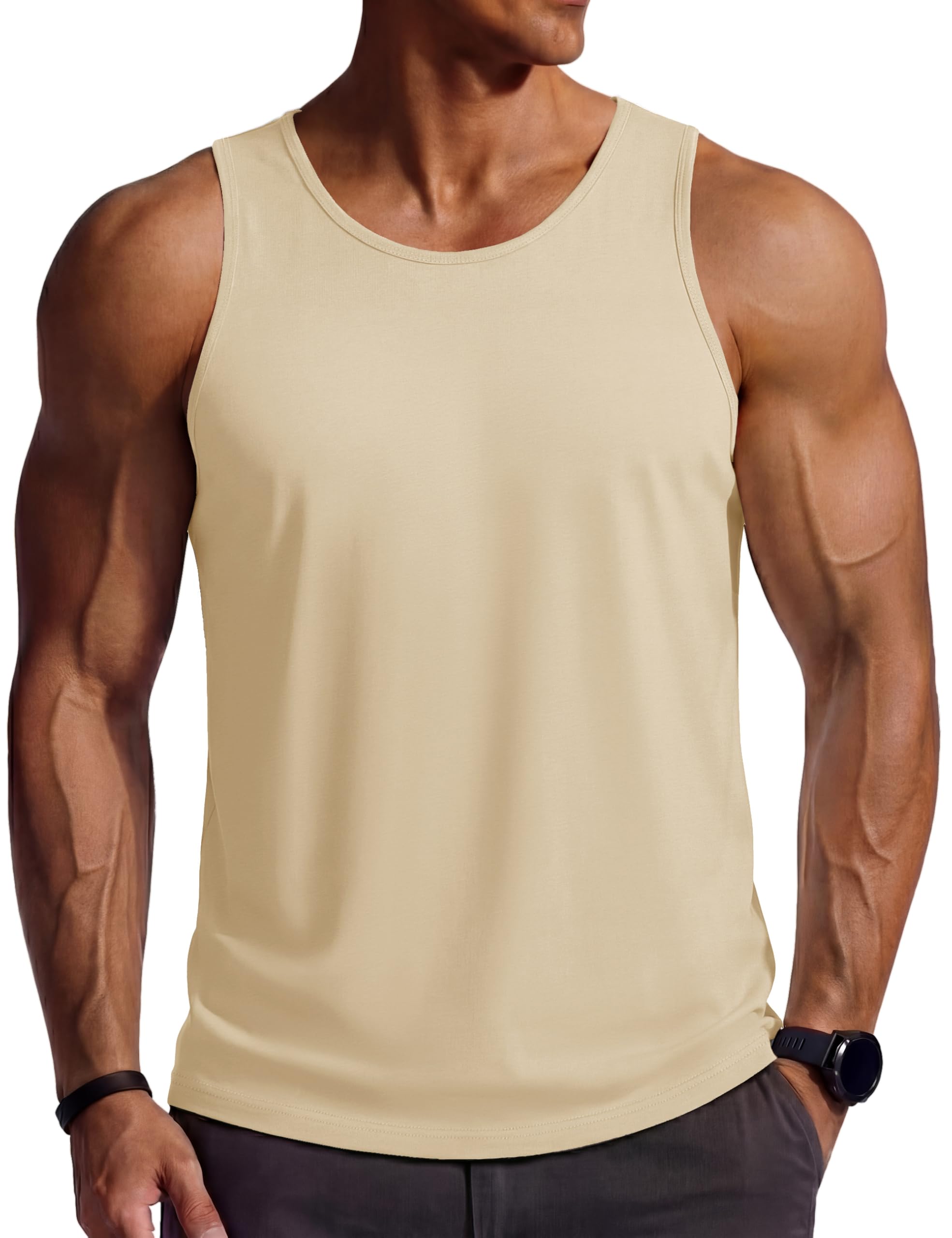 TACVASEN Tank Top Herren Baumwolle Tanktops Ärmellos Gym Achselshirt Fitness Trägershirt Sport Muskelshirts Sommer