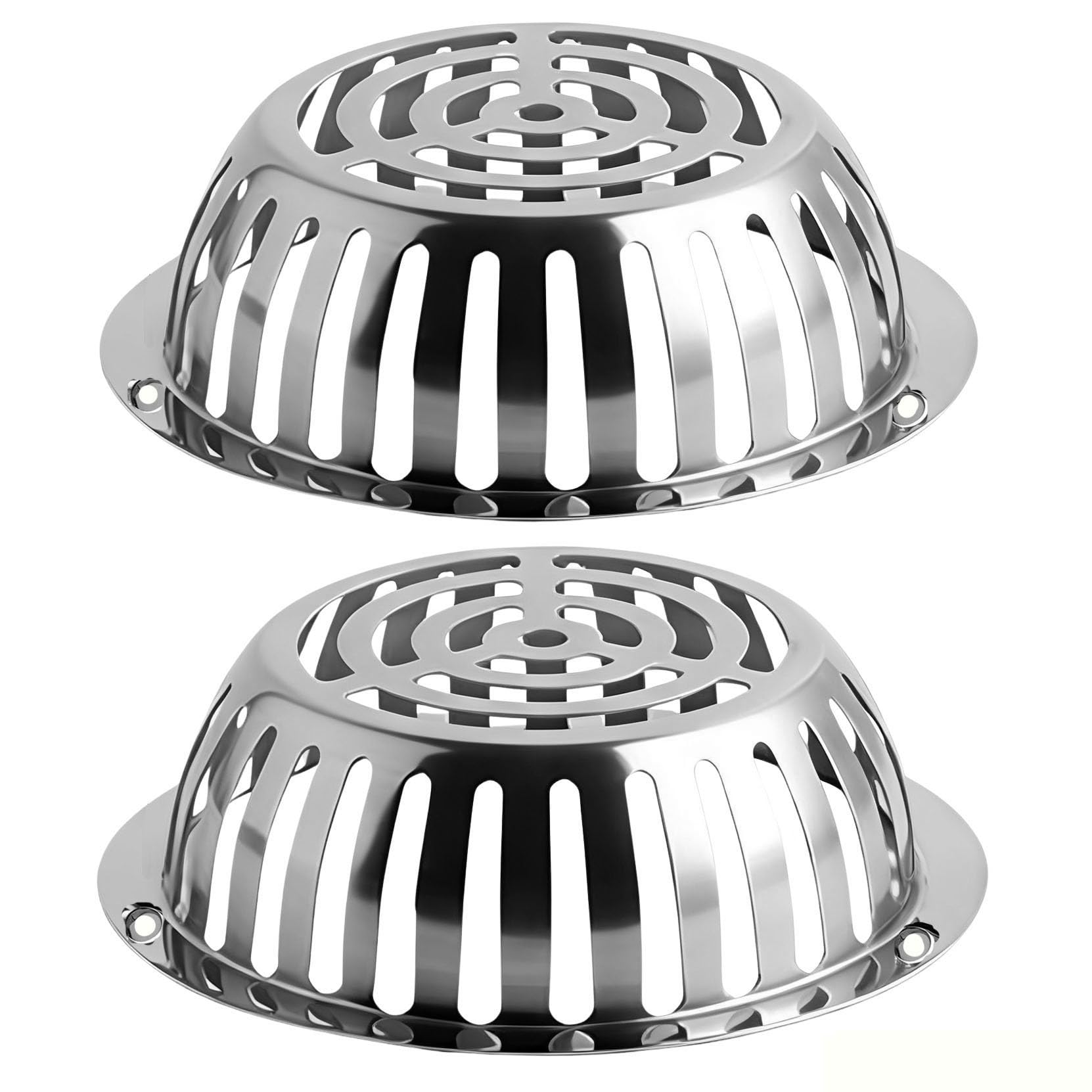 SUS304 Stainless Steel Roof Dome Drain Cover Strainer Anti-Clogging Atrium Grate 2pcs/pk (Φ: 7 inch)
