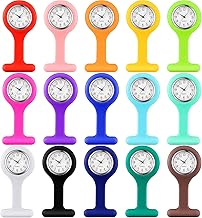 Kenning 15 Pack Clip on Nurse Watches for Women Men, Silicone Lapel Pin Pocket Fob Stethoscope Watches with Second Hand for CNA Week Doctor Nurse Student Graduation Xmas Birthday Gifts