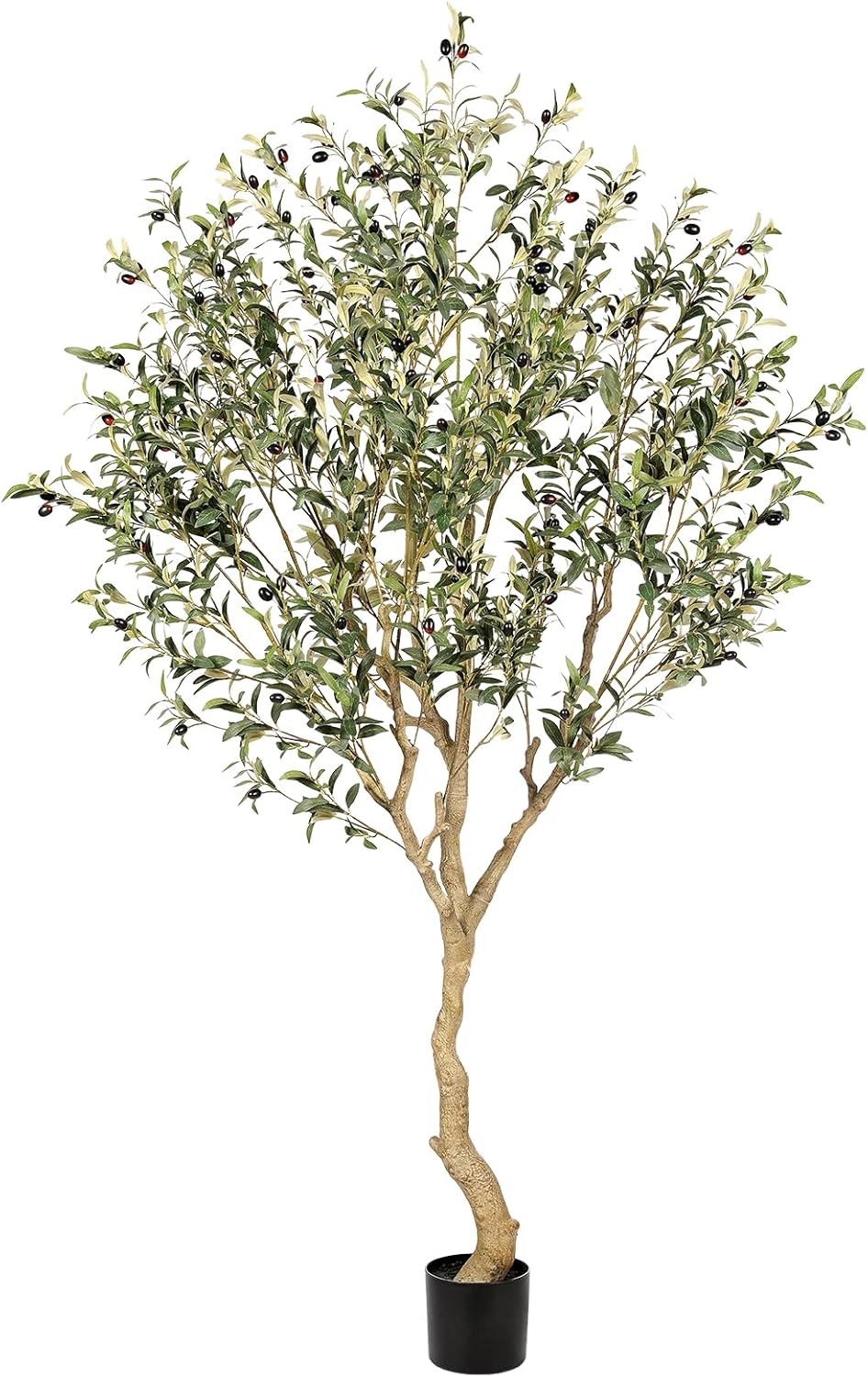 Realead 7FT Olive Trees Artificial Indoor - Tall Faux Olive Tree 7 Feet with Realistic Leaves and Natural Wood Trunk - Potted Fake Olive Tree for Modern Home Office Living Room Floor Decor Indoor