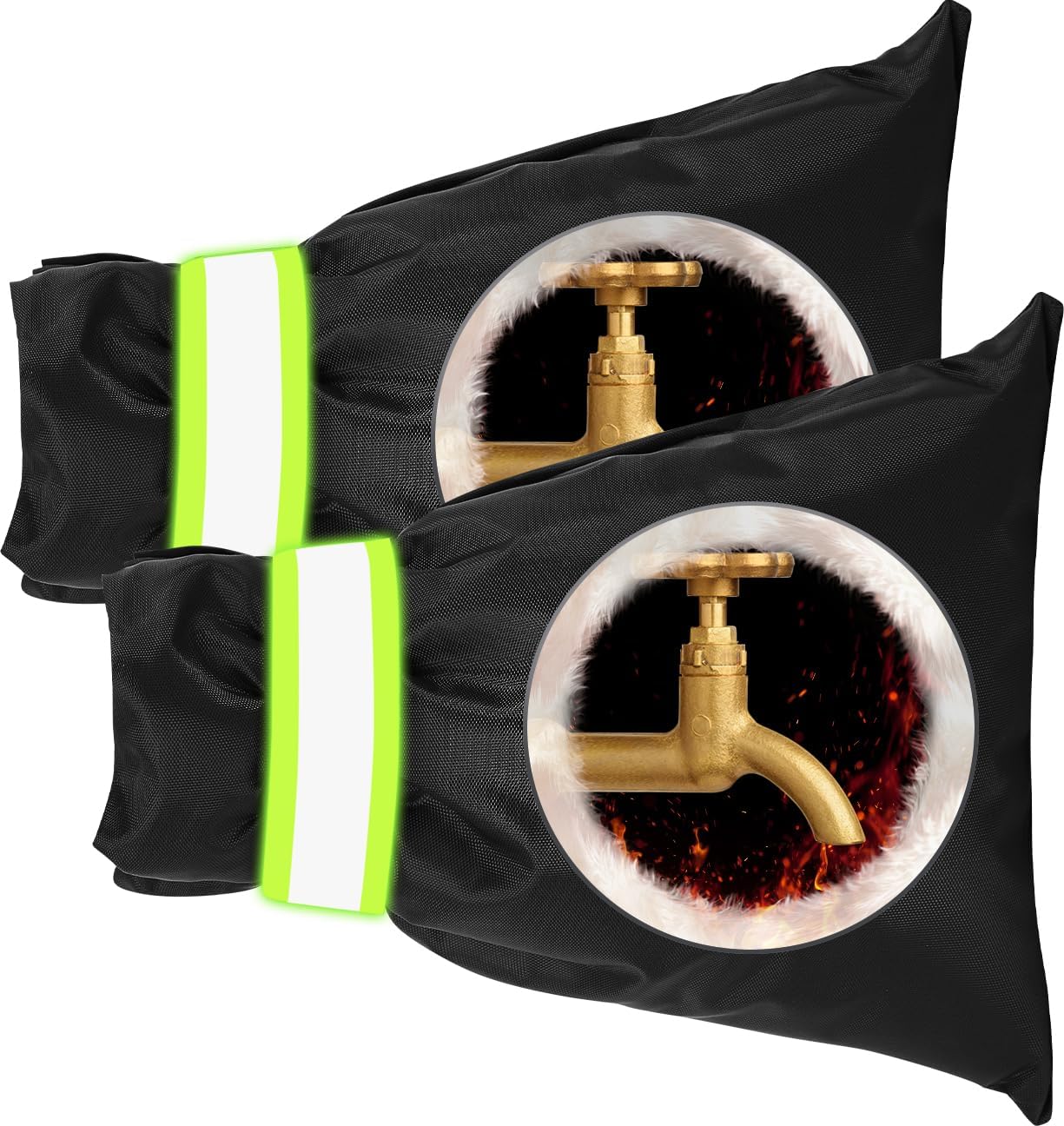 Out of doors Faucet Cowl for Winter Freeze Safety, Thicken 8.7″ H x 7.1″ W Professional Exterior Backyard Hose Bib Insulation Cowl, Reusable Insulated Waterproof Water Spigot Covers 2 Packs Black