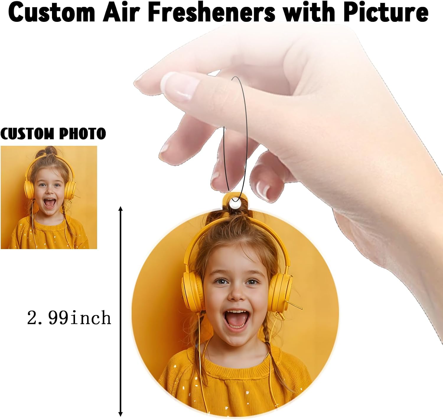 50/100Pcs Custom Logo Air Freshener for Car Bulk, Double-Sided Personalized Air Freshener for Car with Photo Text Logo Customized Bulk Wedding Party Guests Souvenir Gifts (50 Round)