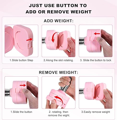 Miniatura 8 de Juego de mancuernas ajustables de 15 libras, 20 libras, 40 libras, 50 libras, juego de mancuernas de peso libre para mujeres y hombres, juegos de
