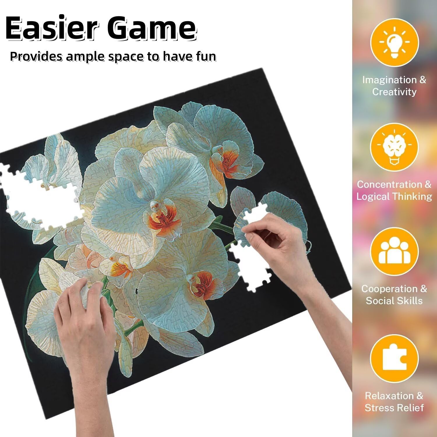 Jigsaw Puzzle, 6000 Pezzi Puzzle Classici, Orchidea Farfalla Puzzle Rilassamento Intelligence, Mpossibile Difficile Puzzle Impegnativo per Adulti Puzzle Gioco Familiare, Regalo per Amore Fiori fr0-754