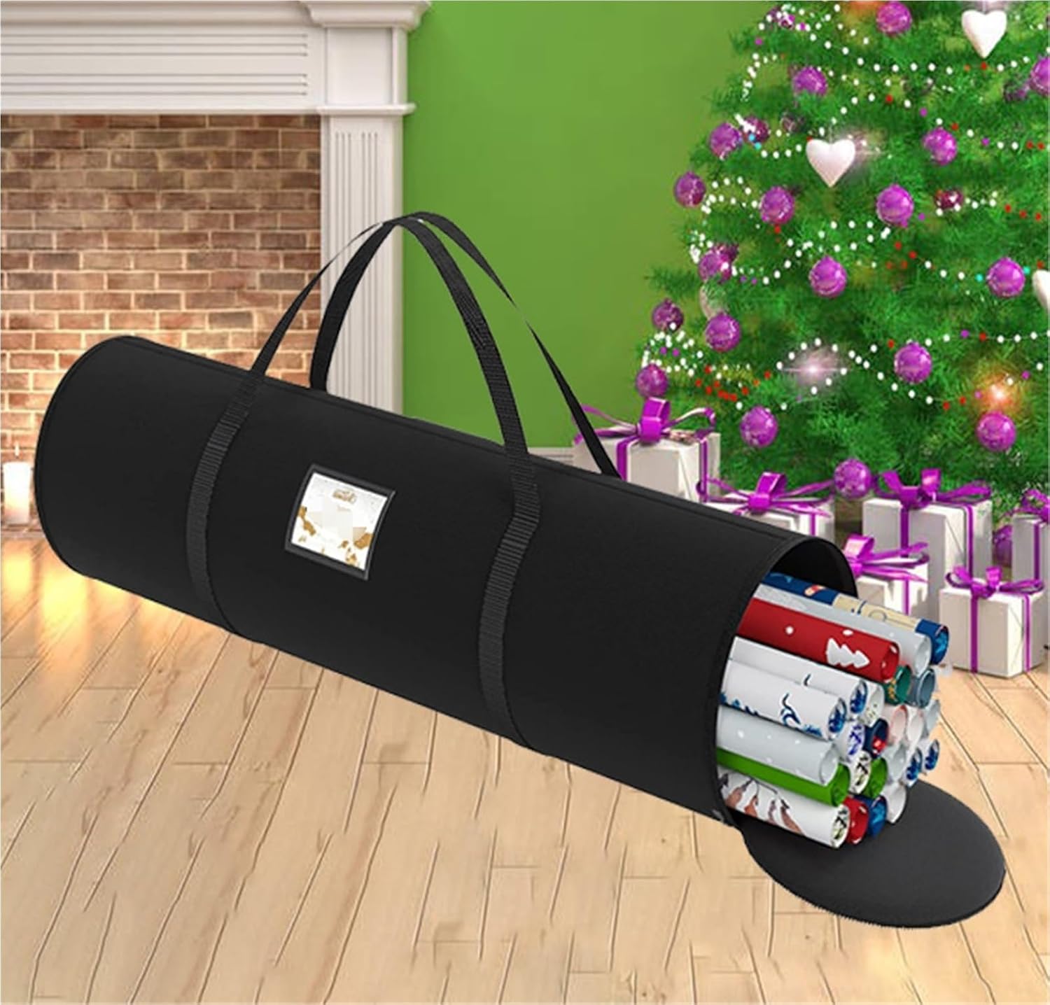 Christmas Tree Storage Christmas Decorations Storage Bag with Handle and Zipper Hand-held Cylindrical Bag