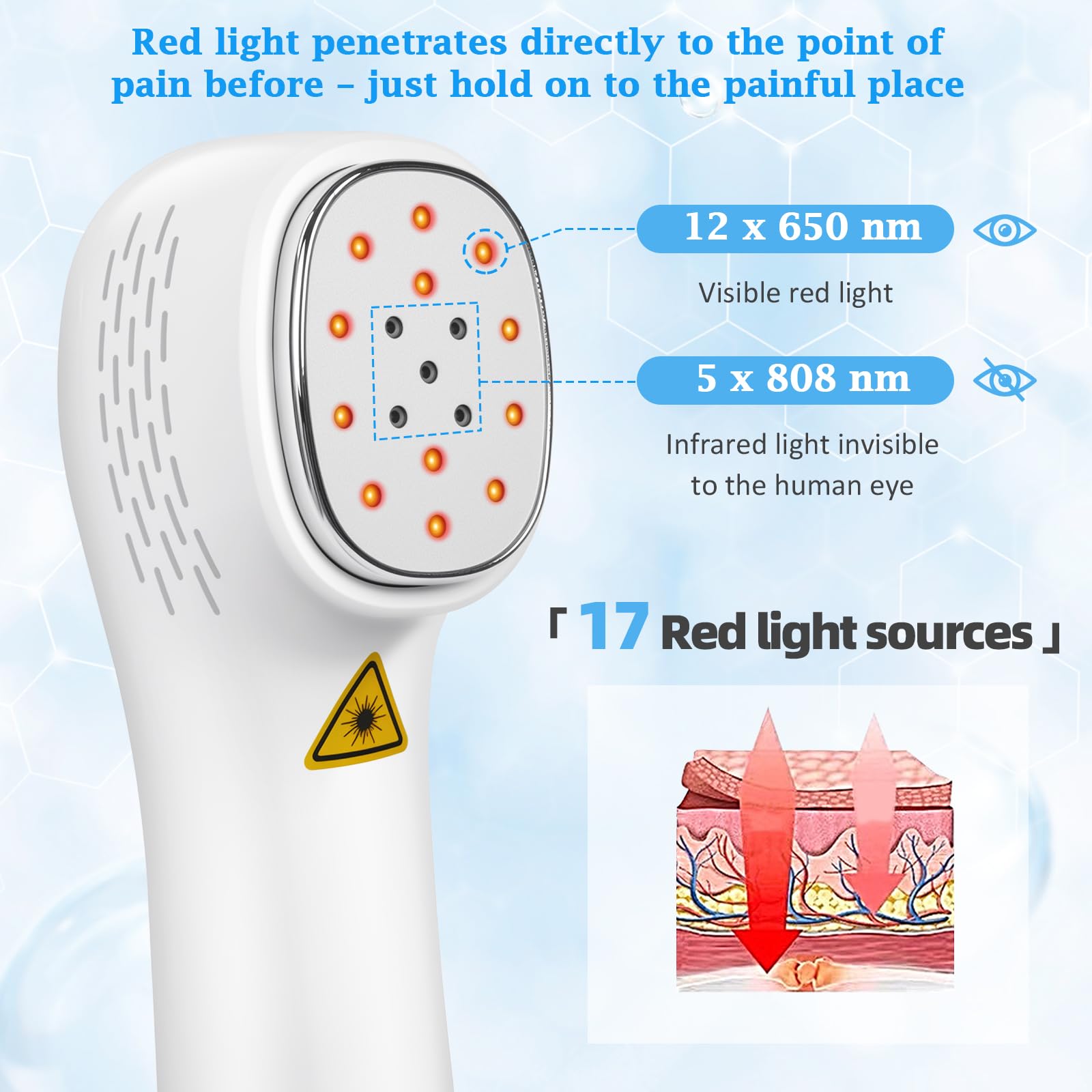 Dispositivo portátil terapia luz roja, Terapia Luz Roja para Rostro Cuerpo, dispositivo de terapia de luz roja infrarroja cercana de 650 nm y 880 nm, con luz roja una pantalla LED y gafas protectoras