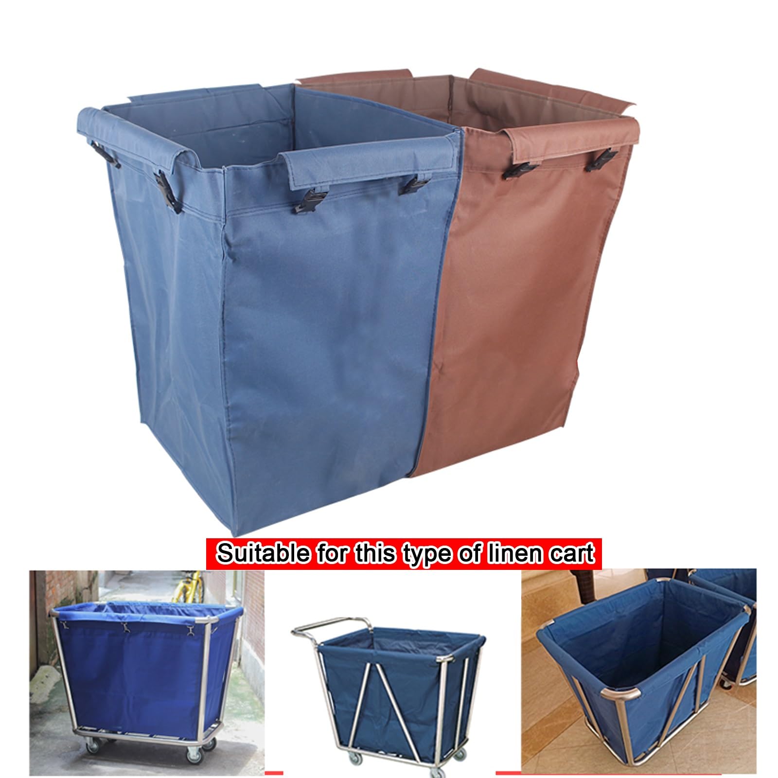 Bolsa para Carrito de Almacenamiento de Alta Resistencia, Impermeable y Fácil de Limpiar, Tela Oxford, Bolsa para Cesta Ropa Sucia Diseño de Separación y Diseño de Hebilla