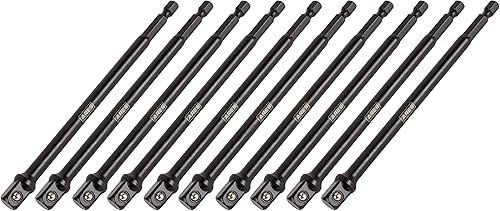 ARES 70388-Juego de adaptadores de enchufe de grado de impacto de 10 piezas de 38 pulgadas de 6 pulgadas, convierte los destornilladores de taladro