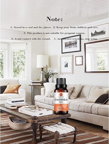 Miniatura 5 de Aceite esencial de caléndula, aceite difusor 100% puro, aceite de caléndula para difusor, masaje, cuidado de la piel, yoga, sueño, 1.0fl oz