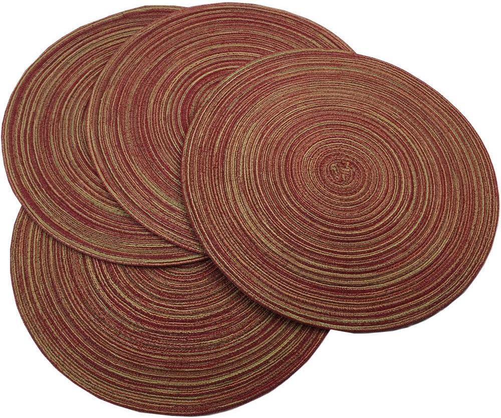 WAZAIGUR RedA，Placemats,Round Placemats for Dining Table