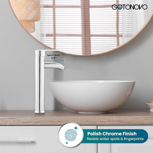 Miniatura 5 de Vessek - Grifo para lavabo de baño, cromado pulido, monomando, grifo para lavabo de diseño moderno, comercial