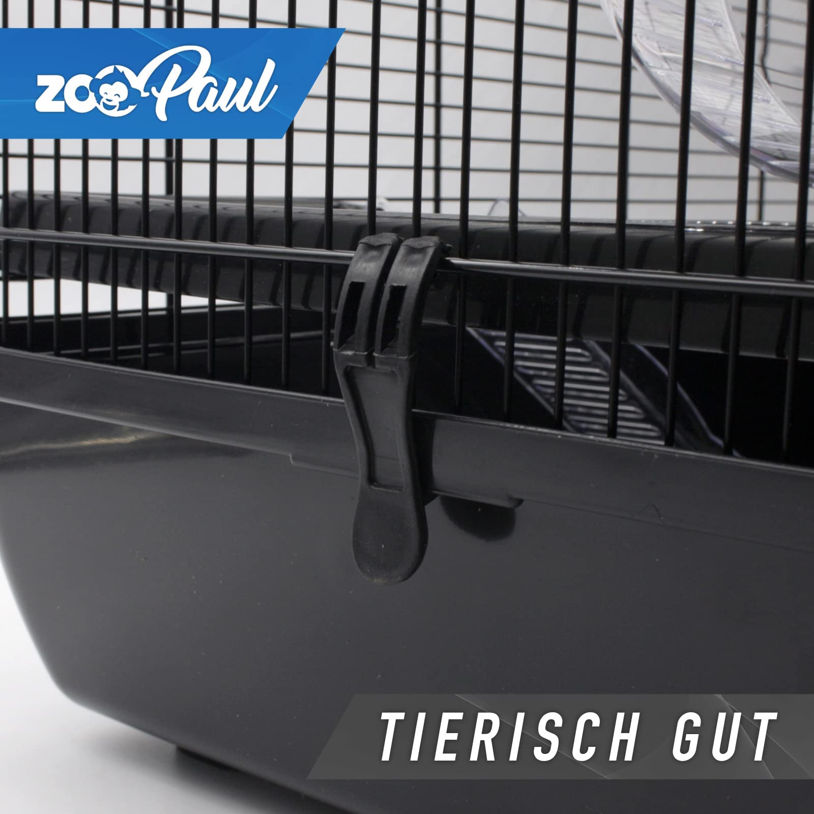 ZooPaul Premium Nagerkäfig XXL Kleintiere schwarz inkl. Zubehör 60x36x54 cm Maus Hamsterkäfig