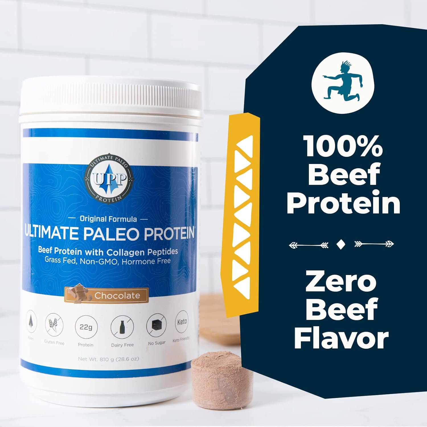 Ultimate Paleo Protein Powder | Premium Grass Fed Beef Protein with Collagen Peptides | Paleo Friendly, Gluten Free, Keto Friendly, No Artificial Sweeteners or Preservatives - Chocolate, 15 Servings - Image 3