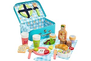 Bluey 30-Piece Picnic Basket Pretend Play Food Set