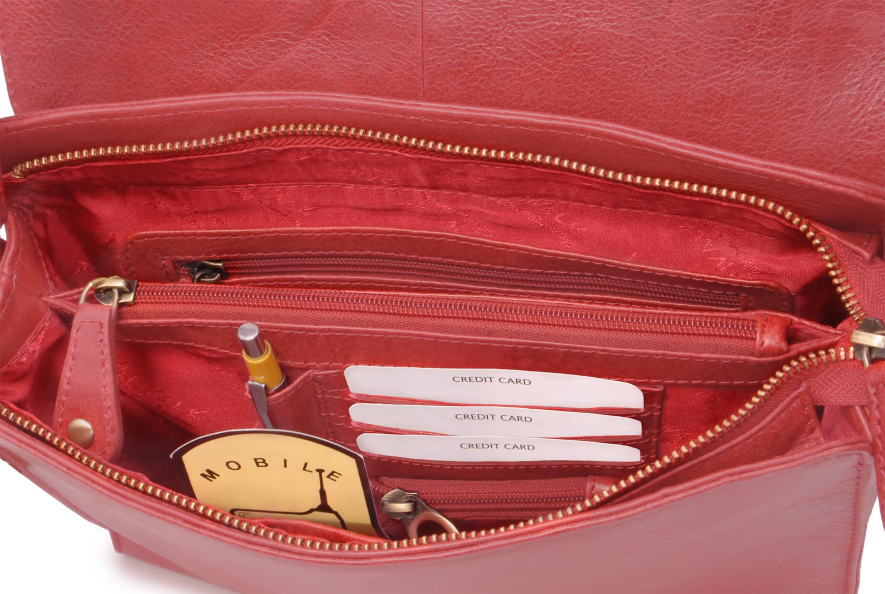 Catwalk Collection Handbags - Bandolera de Piel de Mujer - Bolso Cruzado Mediano - Bolso de Mano Diario Formato A5 - Messenger Bag - Diana