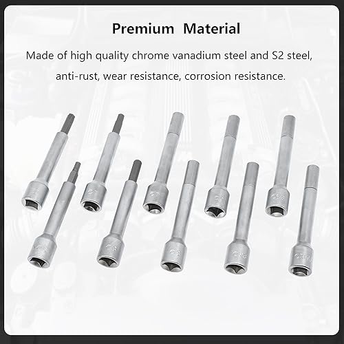 Miniatura 5 de Kit de 18 piezas de herramientas de extracción de tuercas de amortiguador de amortiguador de suspensión de 12 pulgada, juego de herramientas de