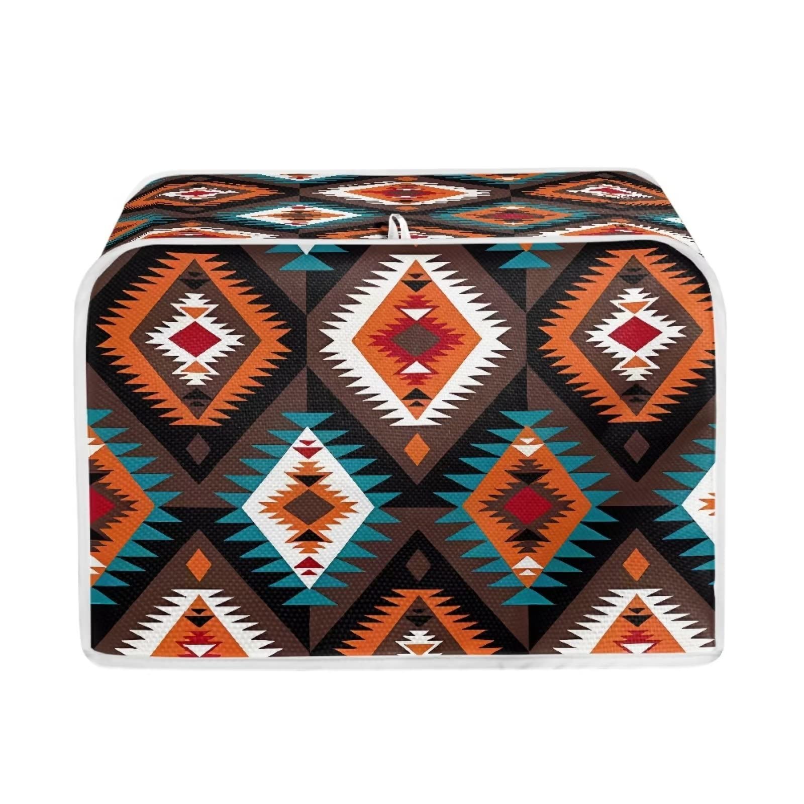 Xoenoiee Toasters Cover 2 Slice Quilted Toasters Cover Bread Maker Cover Kitchen Small Appliance Cover Toaster Oven Cover with Navajo Aztec American Pattern, S