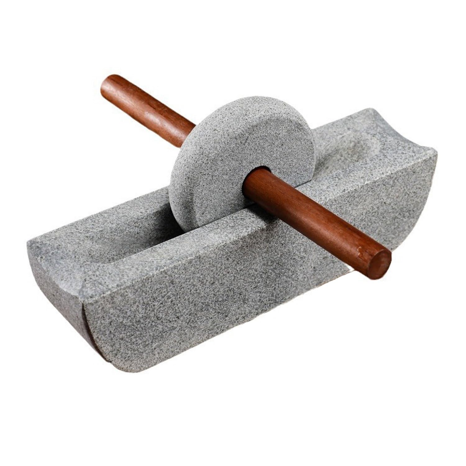 Handmade Stone Roller Mill Seasoning Easy to Use Spice Grinder Small Pounding Mortar Tea Powder Grinding Tools for Home Use