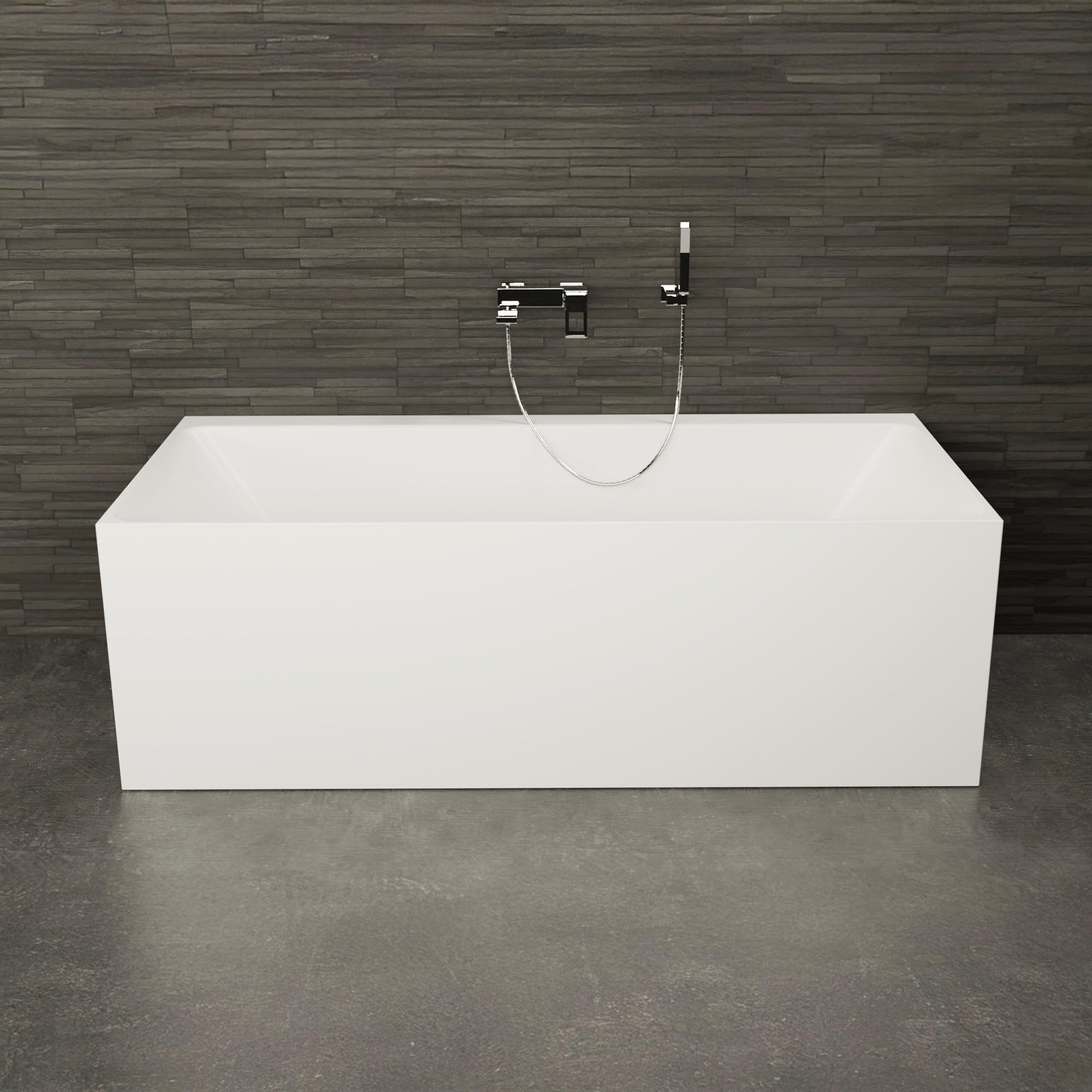 SPALINA Cobalt - Bañera Semi-exenta Mural L. 170 x l. 75 cm