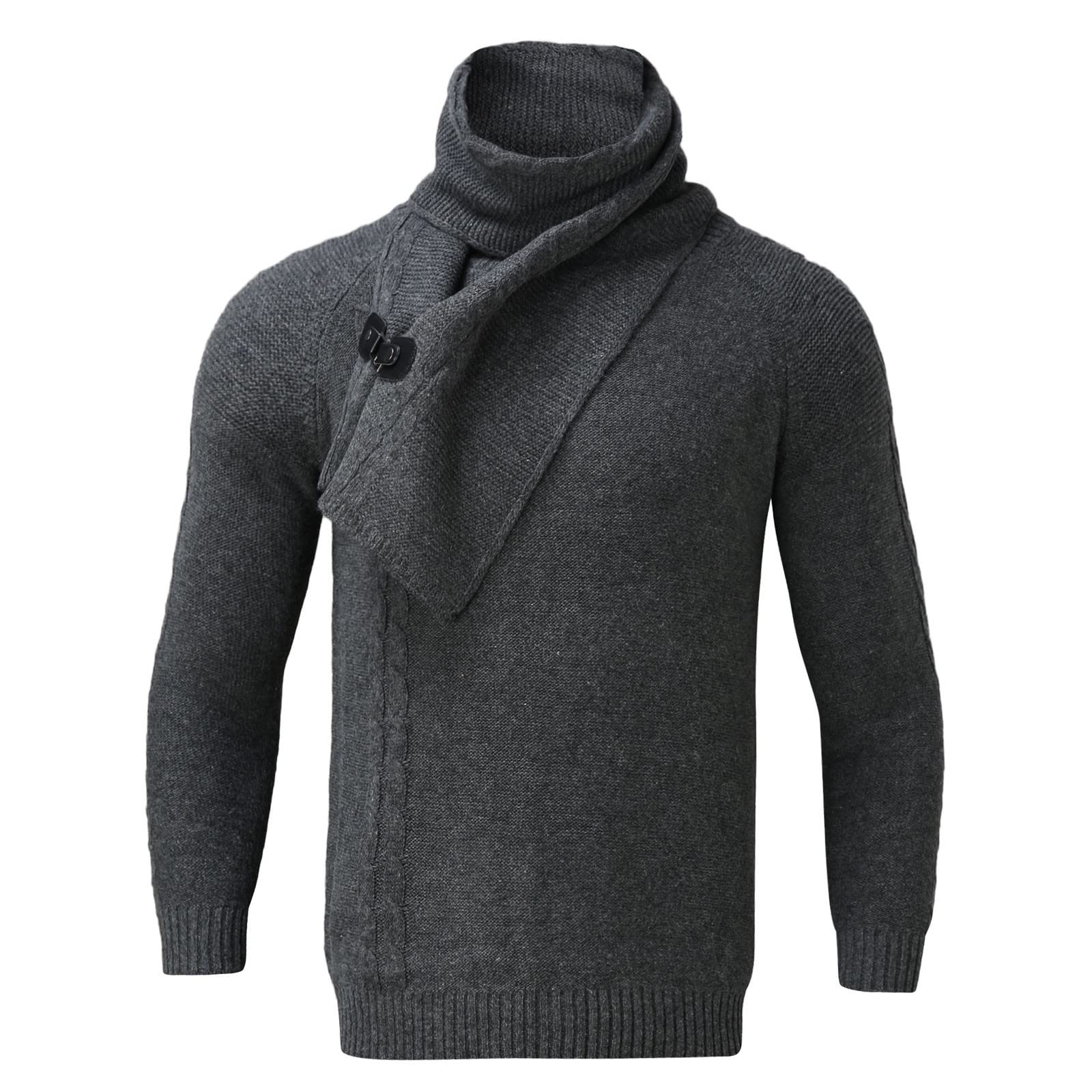Pull Col Roulé Homme Automne Hiver Ajusté Manches Longues Moderne Serré Col Montant Thermal sous-Pull Sport Extérieur Pull De Travail Marque Pas Cher Haut Thermique Col Roulé