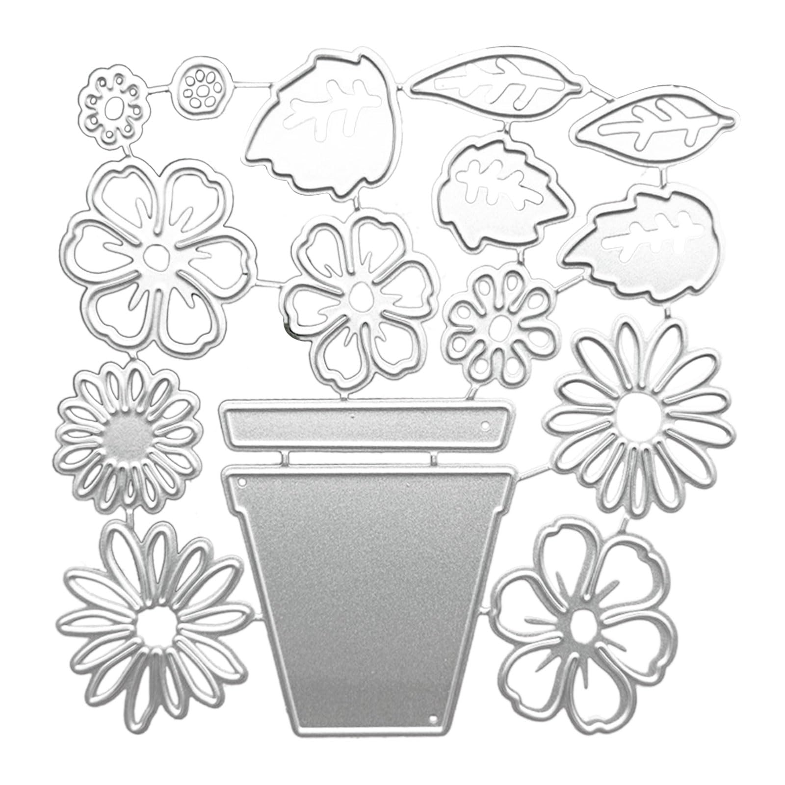 Yhplxyuus Metal Die Cuts Flowerpot Embossing Stencil Cutting Dies for Card Making Scrapbooking Paper Craft Template Metal Cutting Dies for Card Making