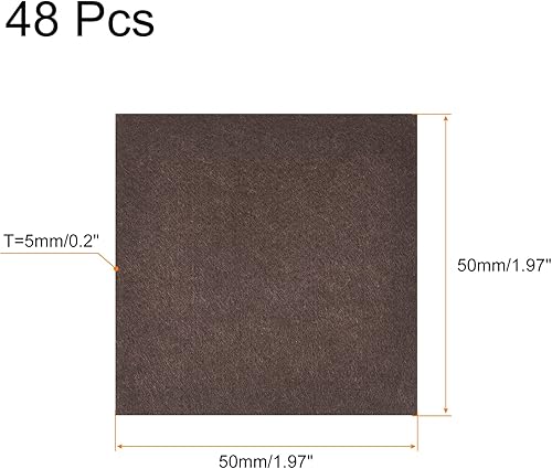 Miniatura 2 de uxcell Almohadillas de fieltro para muebles, 2 x 2 pulgadas, autoadhesivas, cortables, antiarañazos, protectores de suelo cuadrados para patas de