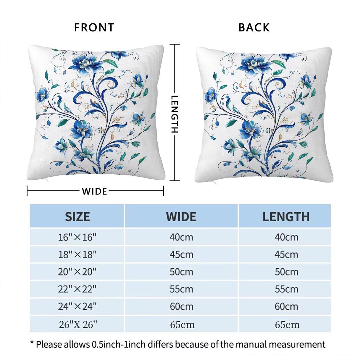 Federe Cuscini Divano 60x60 cm, Bianco Cuscini per Divano, Velluto Federe Cuscino Letto Impermeabili Set da 4, Copricuscini Fiore Motivo con Cerniera Invisibile Design per Sofá, Regalo Donna D-17