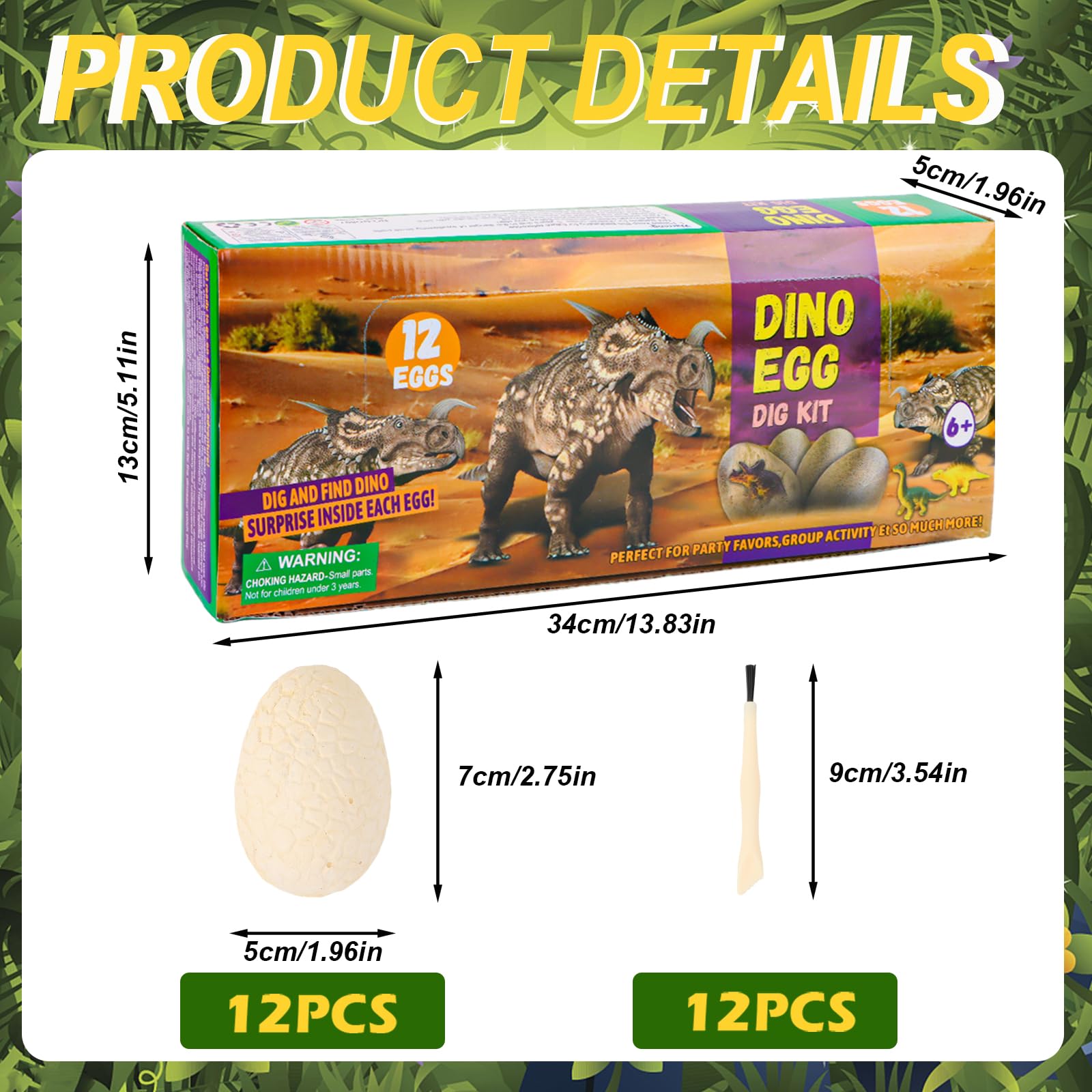 Kit De Fouilles – 12 œufs De Dinosaure Avec Outils Et Cartes – Archéologie Pour Enfants Dès 4 Ans