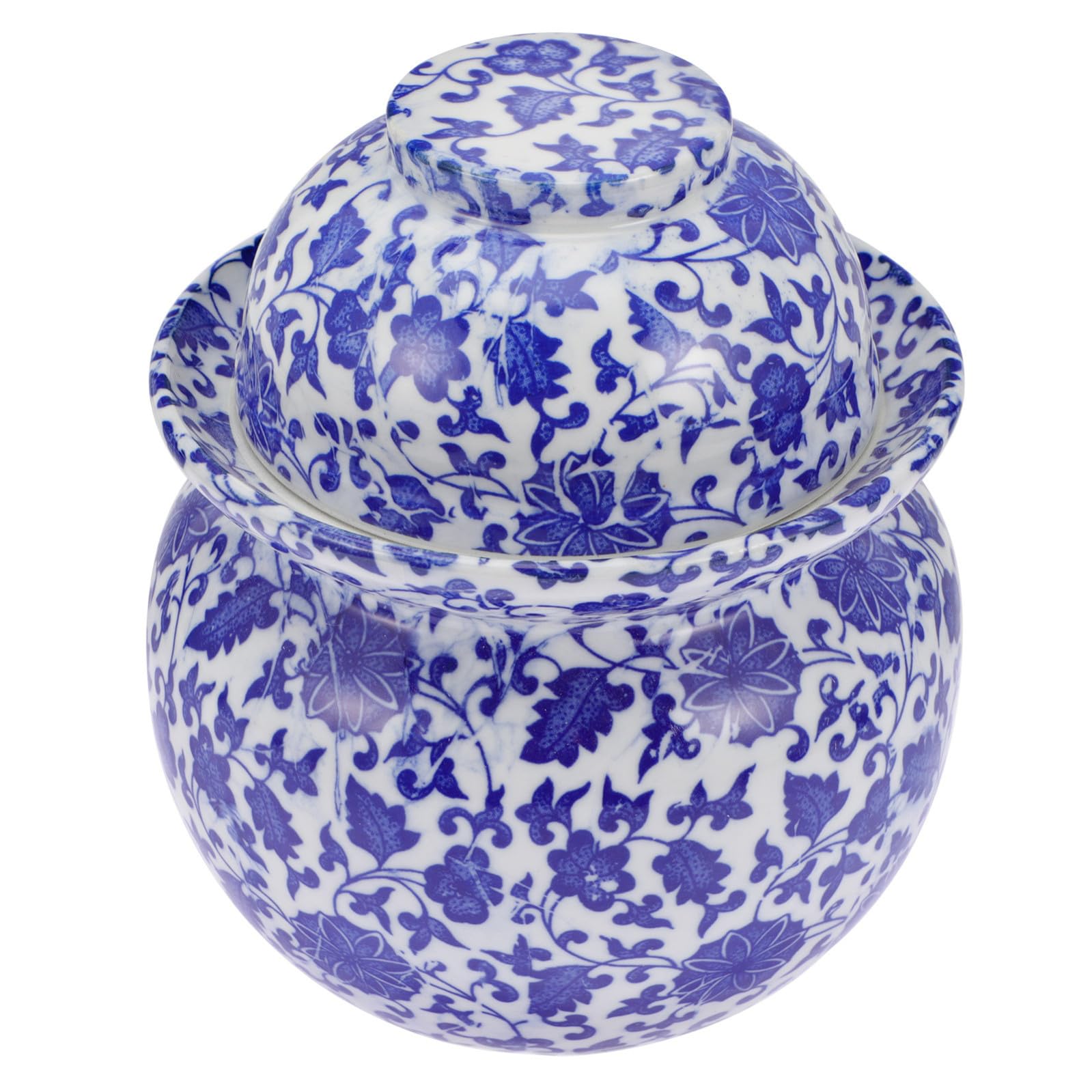 Barattolo per Alimenti in Ceramica Doppio Coperchio Ermetico, Vaso per Sottaceti Facile da Aprire e Chiudere, Contenitore Cucina per Conservazione Alimentare