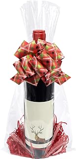 Morepack 8x16 Inches Cellophane Bags,50Pieces Clear Cellophane Gift Bags for Wine Bottles